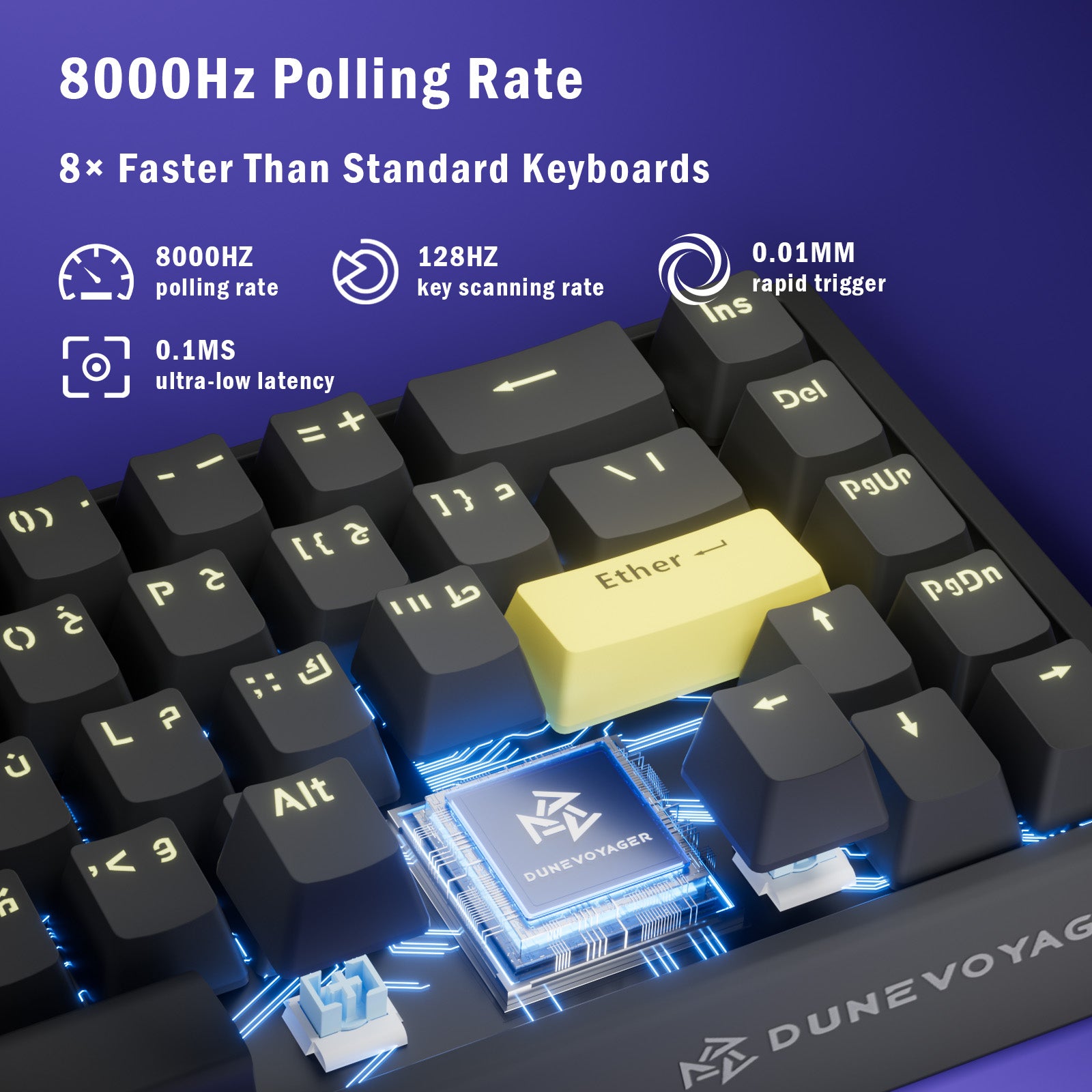 COER 68C Magnetic Gaming Keyboard, 65% 68-Key, Adjustable Actuation, 8K Polling, RGB, PS5/PC