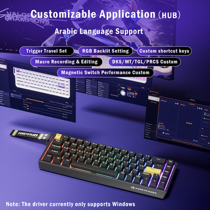 COER 68C Magnetic Gaming Keyboard, 65% 68-Key, Adjustable Actuation, 8K Polling, RGB, PS5/PC