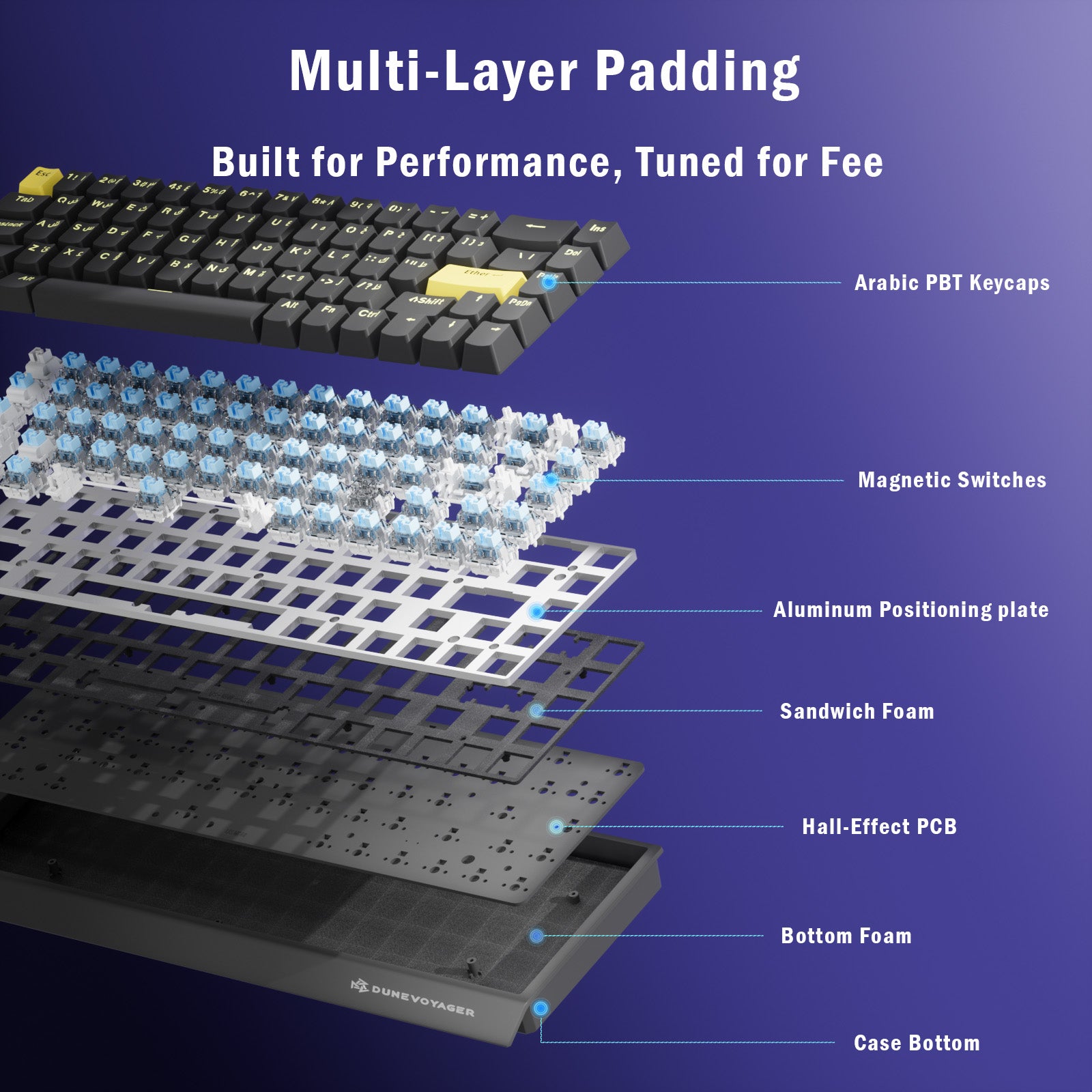 COER 68C Magnetic Gaming Keyboard, 65% 68-Key, Adjustable Actuation, 8K Polling, RGB, PS5/PC